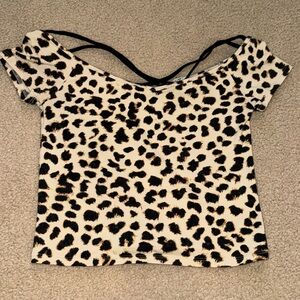Express One Eleven Leopard Crop Top - XS